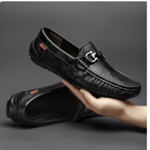 black loafers